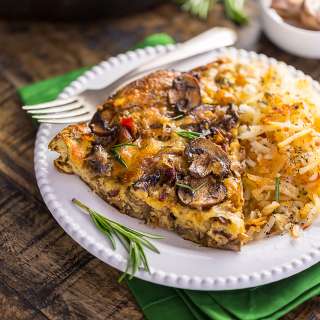 Mushroom, Bacon, and Swiss Frittata