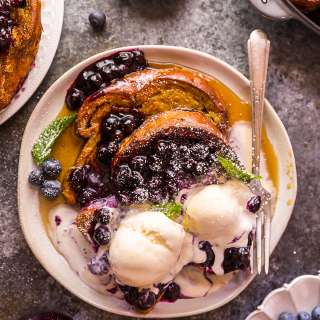 Brioche French Toast with Blueberry Compote