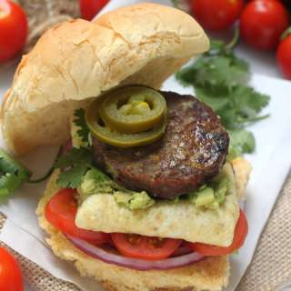 Veggie Sausage, Egg, and Avocado Breakfast Burger