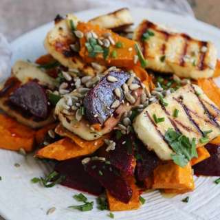 Beetroot, Pumpkin Haloumi Salad