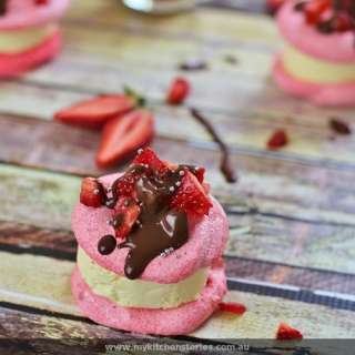 Strawberry Meringue Ice Cream Sandwiches