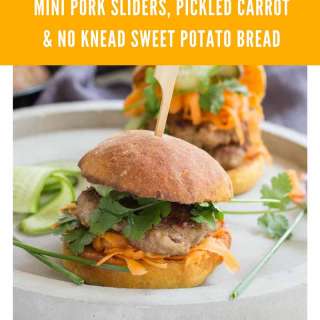 Pork Sliders, Pickled Carrot Sweet Potato buns
