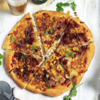 Bacon, Corn, and Caramelized Onion Pizza
