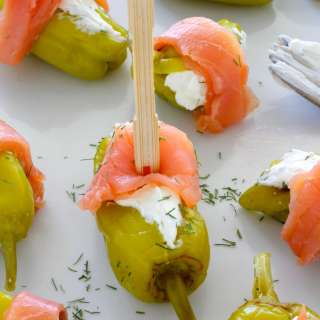 Smoked Salmon and Cream Cheese Stuffed Pepperoncini Peppers