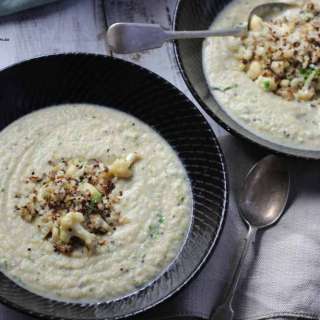 Cauliflower, Quinoa and Spinach Soup