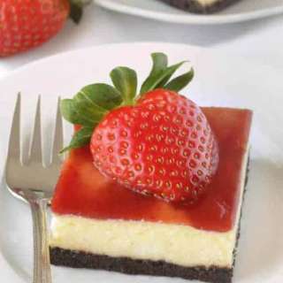Strawberry White Chocolate Cheesecake Bars