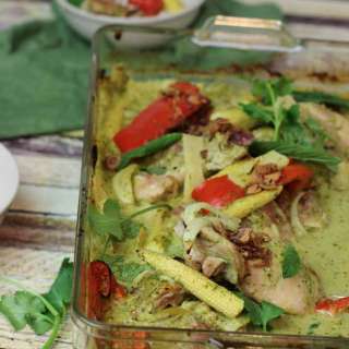 Tray Baked Green Curry Chicken