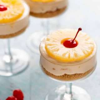 No Bake Pineapple Cheesecakes