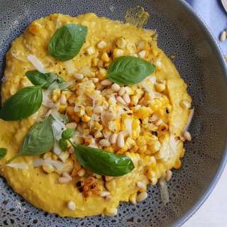 Whipped Corn with Gruyere and Basil