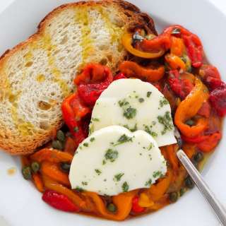 Roasted Peppers with Capers and Mozzarella