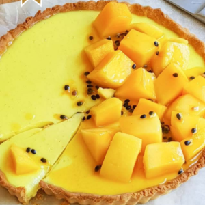 Lemon Tart with Mango and Passionfruit #Vegan