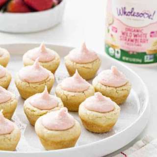Lemon Sugar Cookie Cups with Strawberry Frosting