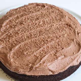 Chocolate Sourdough cake, milk chocolate buttercream