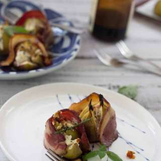 Bacon Wrapped Figs with herbed Goat Cheese