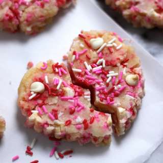 Heart Shaped White Chocolate Coconut Confetti Blondies