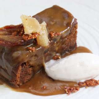 Date and Ginger Pudding with Tahini Caramel
