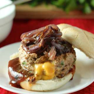 Simple Dinners: Double Cheddar Stuffed BBQ Turkey Burgers