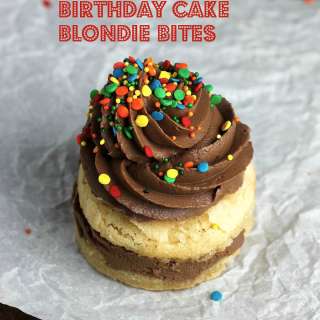 Double Decker Birthday Cake Blondie Bites