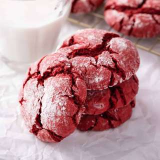 Red Velvet Crinkle Cookies