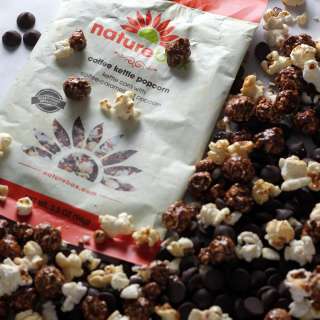 Coffee Caramelized Popcorn Dark Chocolate Bark