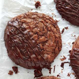 Chocolate Glazed Double Chocolate Chip Cookies