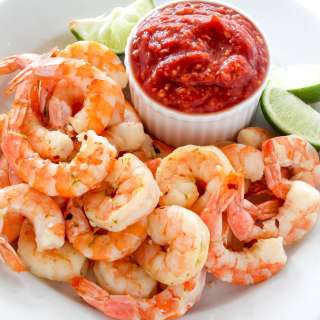 Roasted Lime and Garlic Shrimp Cocktail