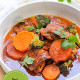 Chicken thigh fillets with hoisin and sweet potato