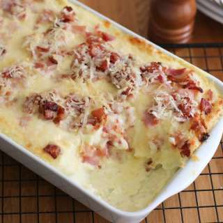 Make ahead Creamy Mashed Potato with Bacon and Cheese