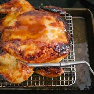 Dry brined Miso, Maple and Butter basted Chicken
