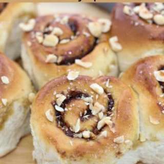 Nutella and Hazelnut Scrolls with Golden Syrup Glaze