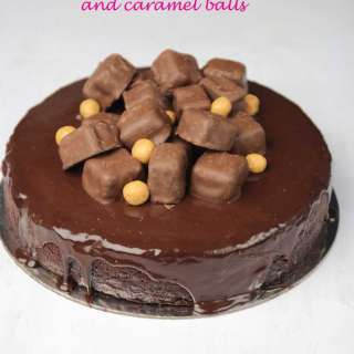 Chocolate fudge Cake with Honeycomb and Dulce de Leche Balls