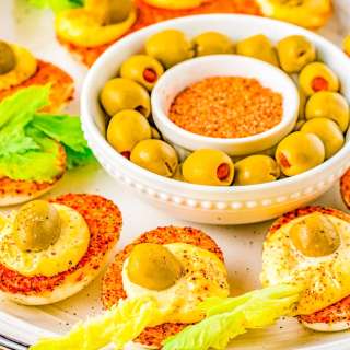 Bloody Mary Deviled Eggs