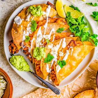 Cauliflower Tinga Tacos with Avocado Crema