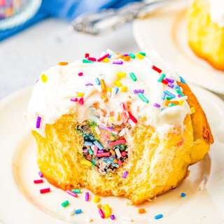 Birthday Cake Cinnamon Rolls