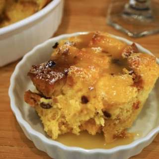 Pandoro Bread Pudding with Warm Bourbon Sauce