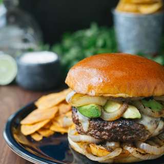 Mojo Beef Burgers with Tequila-Lime Aioli