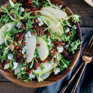 Pear Salad with Warm Bacon Vinaigrette