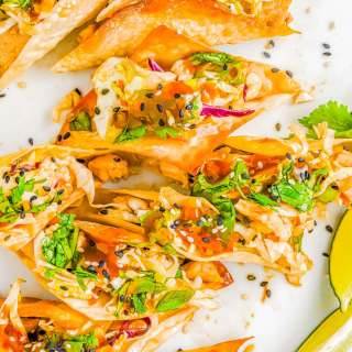 Copycat Applebee's Chicken Wonton Tacos