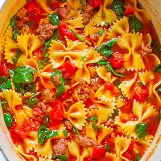 One-Pot Pasta and Ground Beef Soup