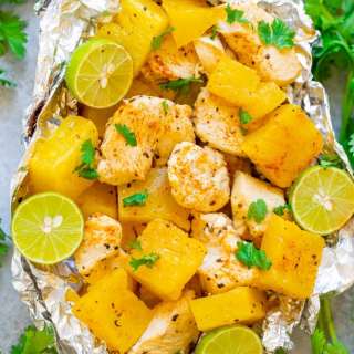 Grilled Cajun Chicken and Pineapple Foil Packets