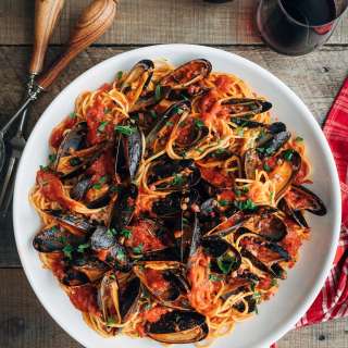 Pasta with Mussels in San Marzano Tomato Sauce