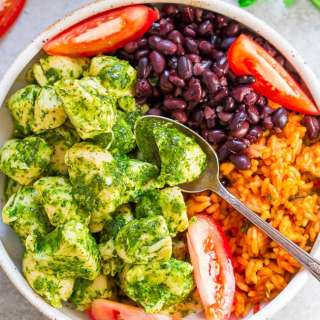 20-Minute Cilantro Chicken, Rice, and Beans