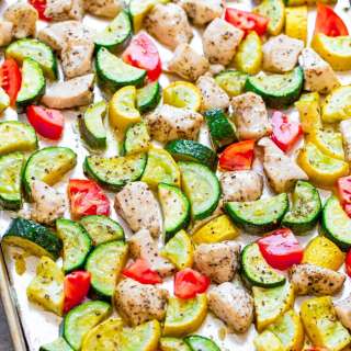 Sheet Pan Summer Vegetables and Chicken