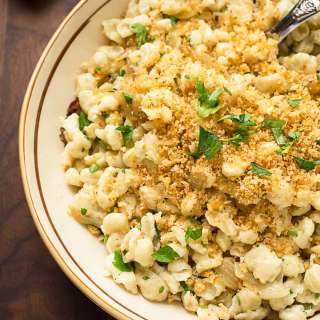 Spaetzle with Caramelized Onions and Herbs
