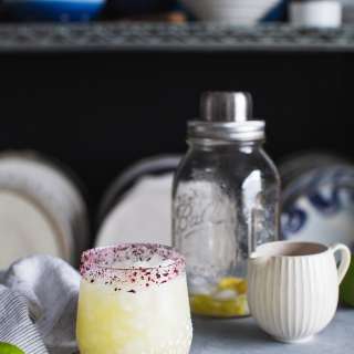 Ginger Margarita Recipe with Hibiscus Salt Rim