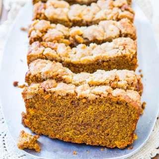 Soft Vegan Pumpkin Bread with Brown Sugar Streusel Crust