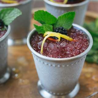 Mint Julep Recipe with Blackberries and Lemon