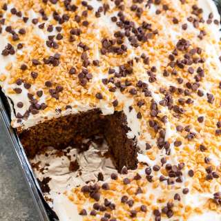 Chocolate Gingerbread Toffee Cake