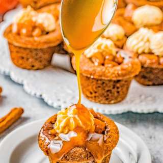 Caramel Apple Gingerbread Cookie Cups