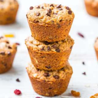 Oatmeal and Chocolate Chip Trail Mix Vegan Muffins